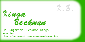 kinga beckman business card